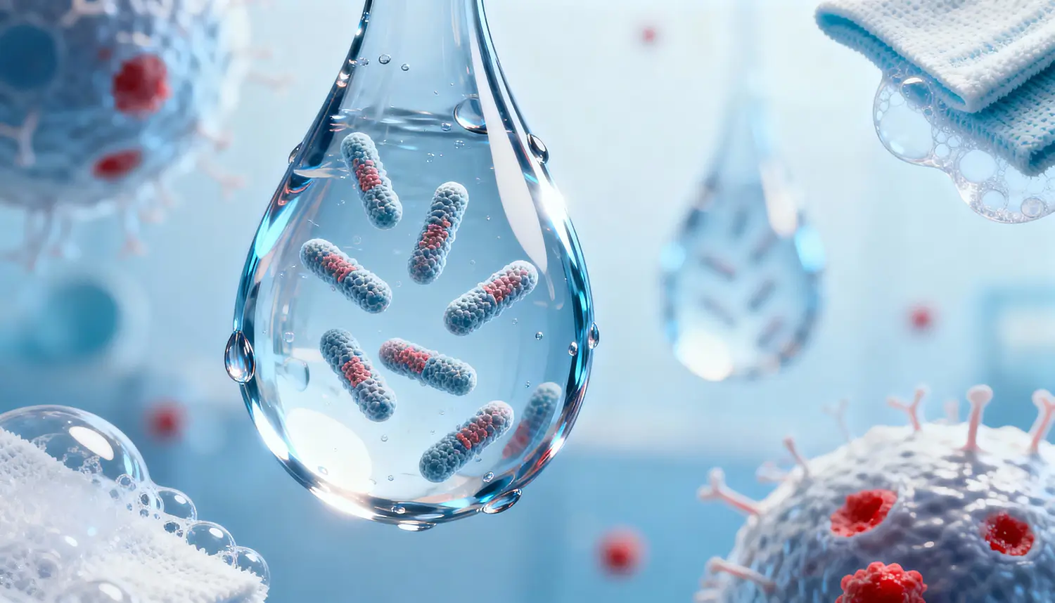 Symbolisches Bild: Mikroorganismen in einem Wassertropfen.